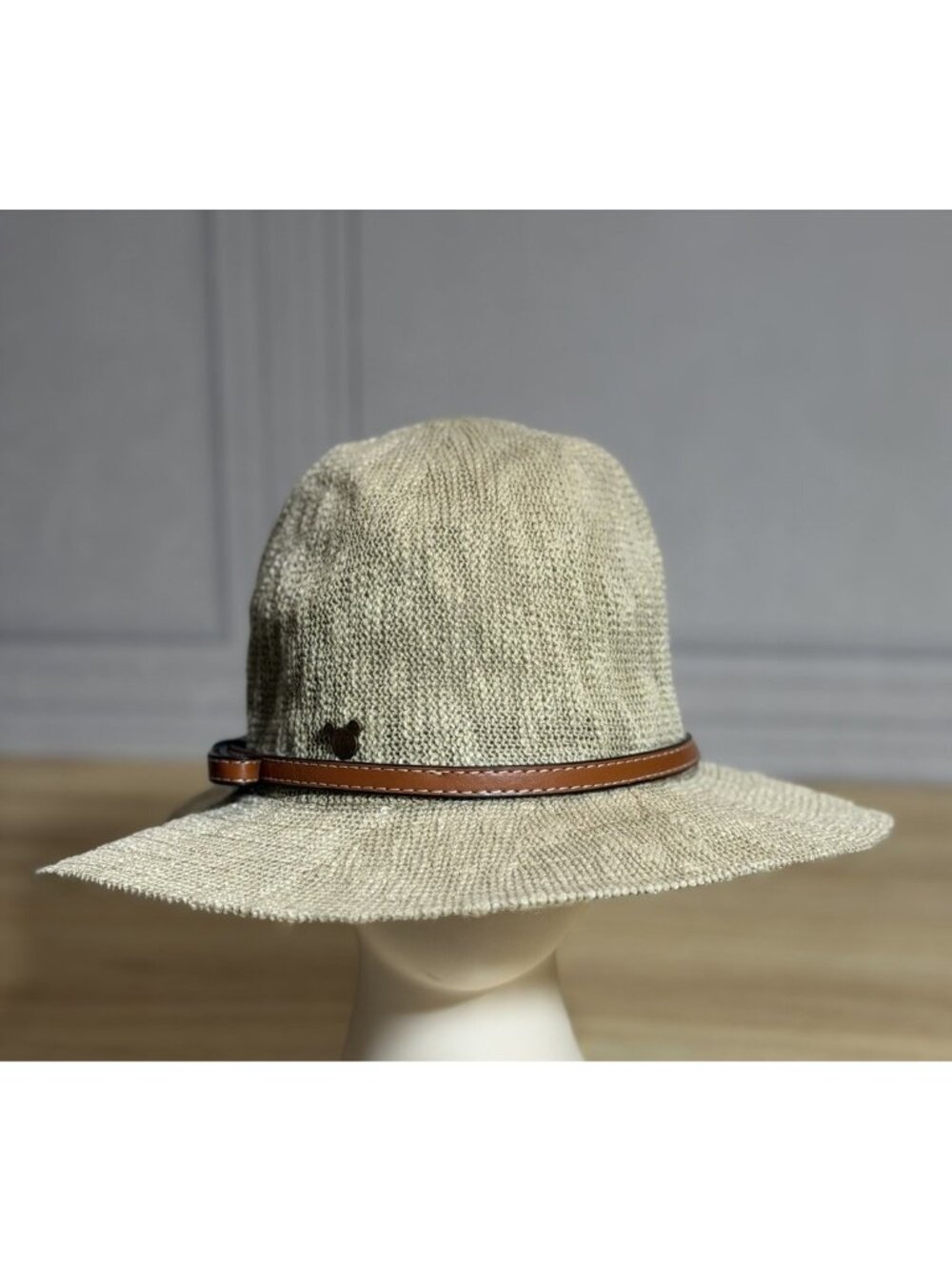 Disney Parks Sun Hat Woven Adult SZ Tan Safari Style Mickey